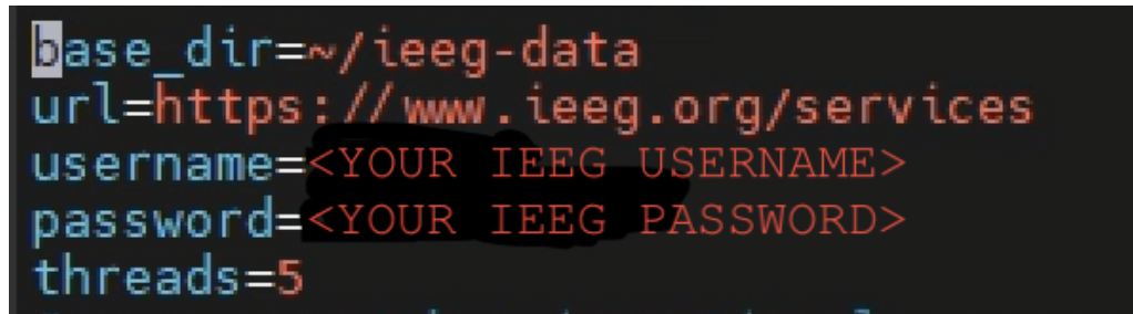 ieeg.org config snippet with placeholder username/password
